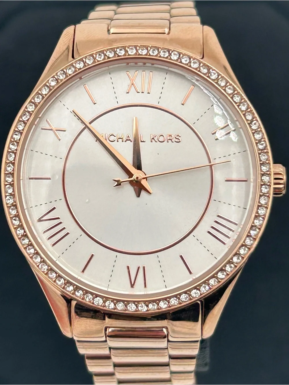 Michael Kors Rose Gold and White Crystal Accent Women's Watch